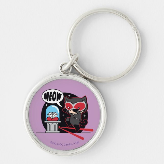Porte-clés Chibi Catwoman à voler un diamant (Devant)