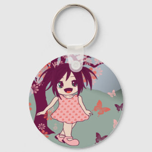 Porte-clés Chibi Manga Anime Little Kawaii Fille Clavier
