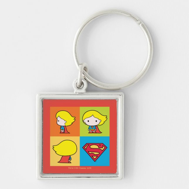 Porte-clés Chibi Supergirl retournement de caractère (Devant)