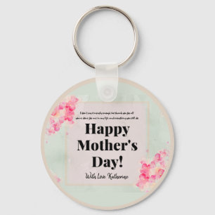 Porte-clés Chic Elegant Floral moderne Joyeux Fête des Mères
