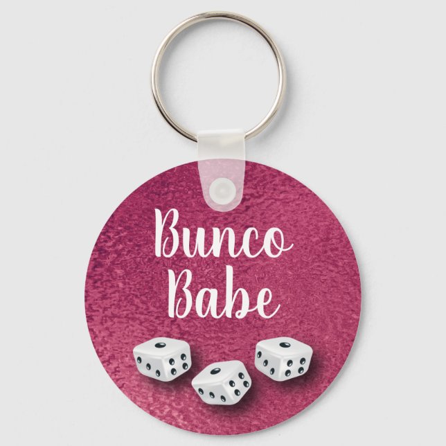 Porte-clés Chic Faux Pink Foil Bunco Dice (Recto)