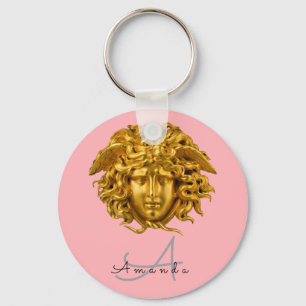 Porte-clés Chic Français Gold Medusa Masque Blush Porte - clé