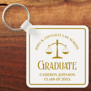 Porte-clés Chic Gold Law School Graduation Keepsaké