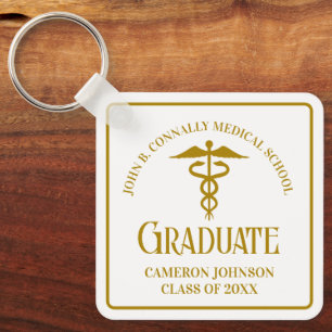 Porte-clés Chic Gold Médicale School Graduation Keepsaké