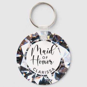 Porte-clés Chic Maid of Honor Diamond Script personnalisé