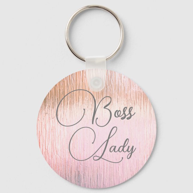 Porte-clés Chic rose Verre Frosted Boss Dame (Recto)