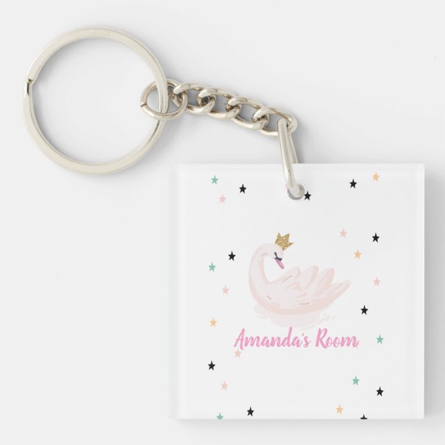 Porte-clés Chic Swan, Étoiles, Princesse (Devant)