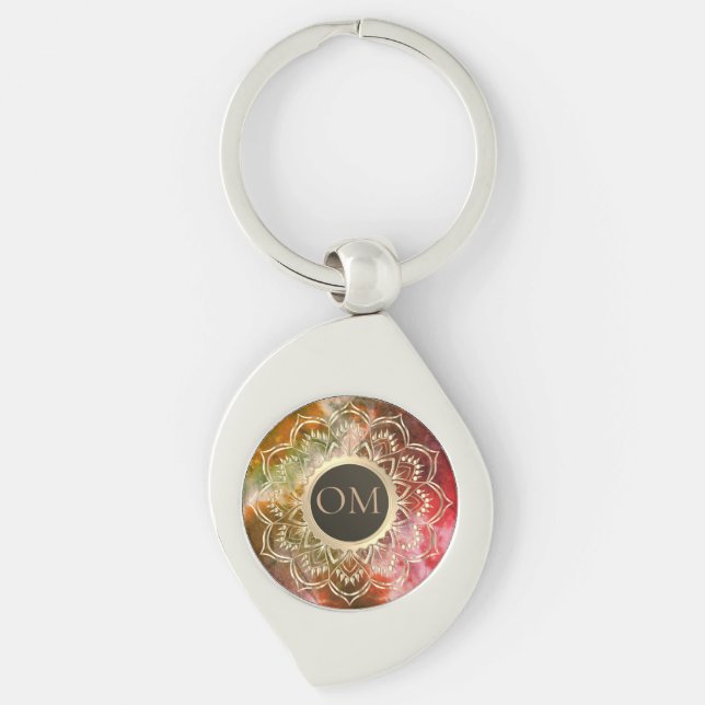 Porte-clés Chic Tie Dye OM Mandala (Devant)