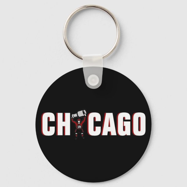 Porte-clés Chicago Blackhawks : Champions de la Coupe Stanley (Recto)