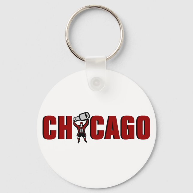 Porte-clés Chicago Blackhawks : Champions de la Coupe Stanley (Recto)