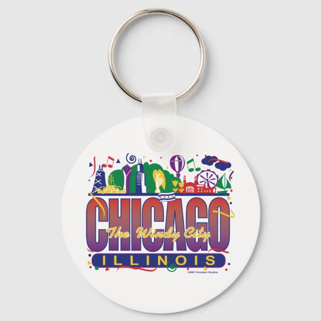Porte-clés Chicago-Confetti (Recto)