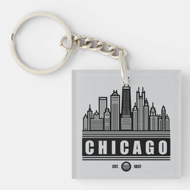 Porte-clés Chicago Illinois États-Unis (Devant)