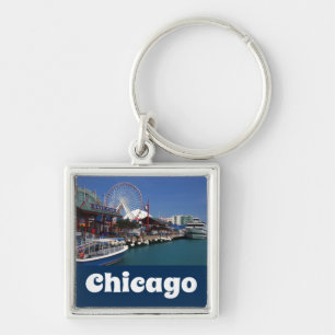 Porte-clés Chicago Illinois USA - Chicago Skyline Navy Pier