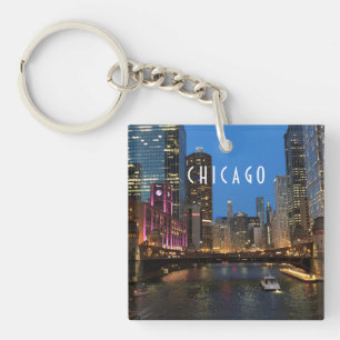 Porte-clés Chicago River la nuit