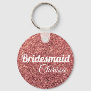 Porte-clés chick chick rose or parties scintillant bridesmaid