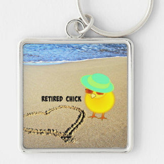 Porte-clés Chick retraité à la plage