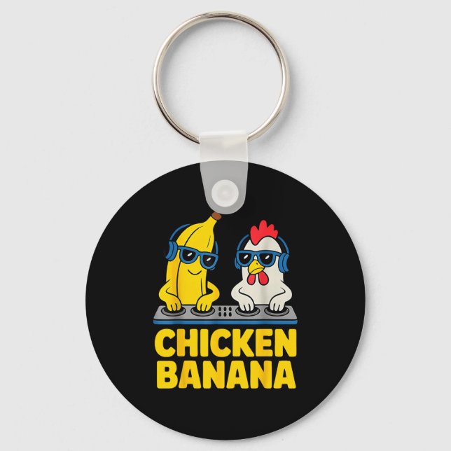 Porte-clés Chicken Banana Dj  (Recto)