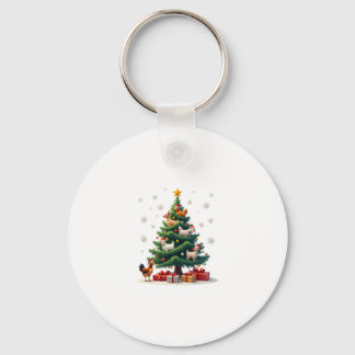 Porte-clés Chicken Cow Goat Horse Farm Animal Farmer Christma