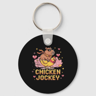 Porte-clés Chicken Jockey Capybara équitation Pixel Art Gamer
