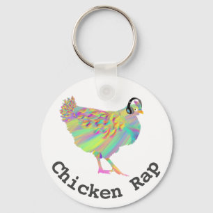 Porte-clés Chicken Rap Funny Meat Free Vegan Music Hen Humour