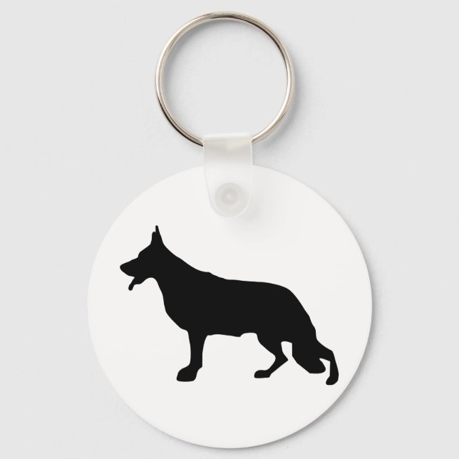 Porte-clés Chien berger allemand noir (Recto)