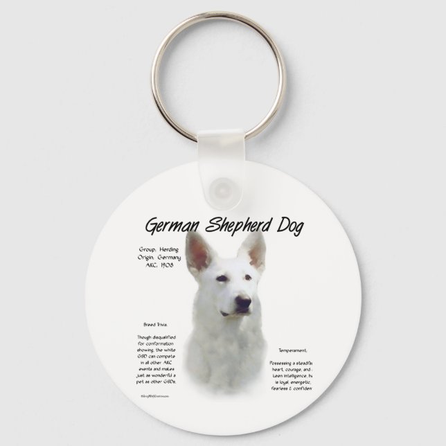 Porte-clés Chien berger allemand (wht) Conception de l'histoi (Recto)