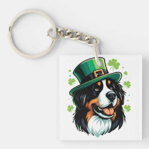 Porte-clés Chien bernois irlandais Leprechaun Casquette Jour 