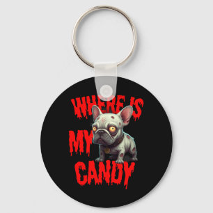 Porte-clés Chien Bouledogue Français Zombie Halloween