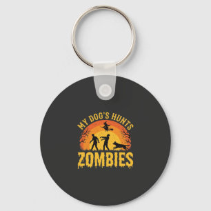 Porte-clés Chien Chasse Les Zombies Design Halloween