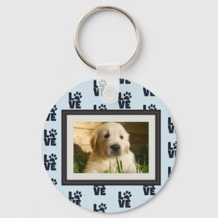 Porte-clés Chien Chat Love Empreinte de patte Photo personnal