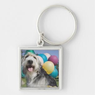 Porte-clés Chien d'anniversaire