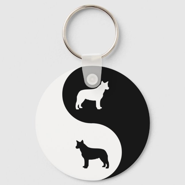 Porte-clés Chien de bétail australien Yin Yang (Recto)