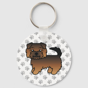 Porte-clés Chien de dessin animé Norfolk Terrier poils hériss