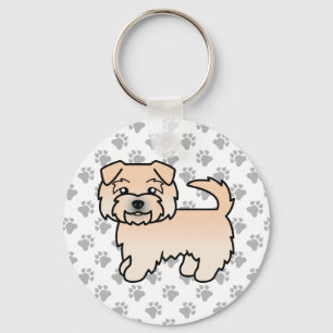 Porte-clés Chien de dessin animé Wheaten Norfolk Terrier & pa