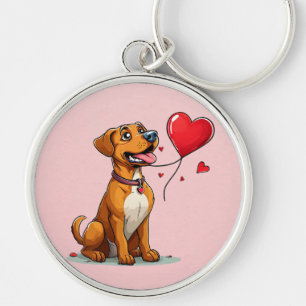 Porte-clés chien de la Saint-Valentin pour idée ca