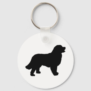 Porte-clés Chien de montagne de Bernese (silhouette noire)
