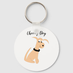 Porte-clés Chien de pêche en caricature Cheeky Dog Porte - c