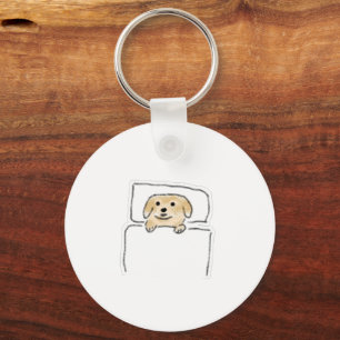 Porte-clés Chien de race Retriever doré endormi dans son lit