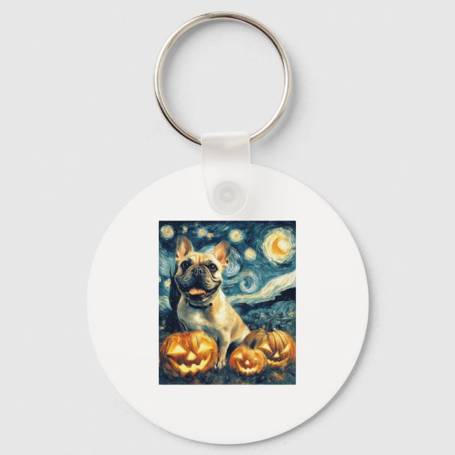 Porte-clés Chien de van gogh starry night halloween (Recto)