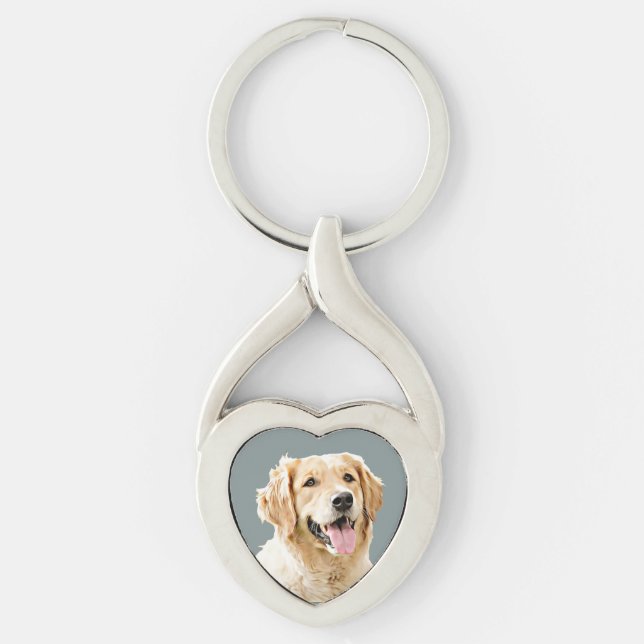 Porte-clés Chien d'or retriever personnalisé Chien dessiné pe (Devant)