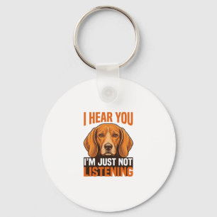 Porte-clés Chien drôle je vous entends pas écouter Vintage Sh