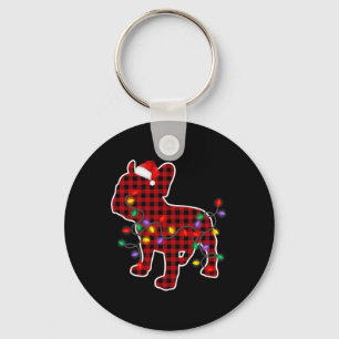Porte-clés Chien en taule Santa Hat Pyjamas de Noël Lumière d