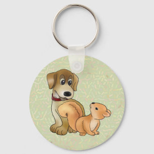 Porte-clés Chien et écureuil