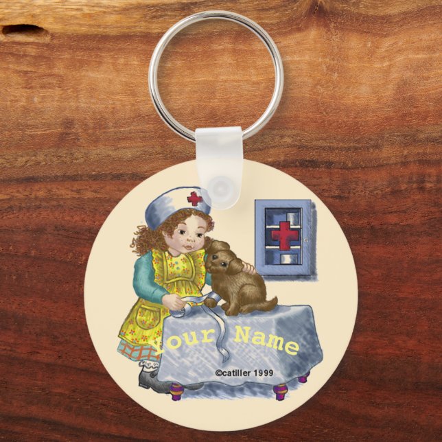 Porte-clés Chien et infirmière (Recto)