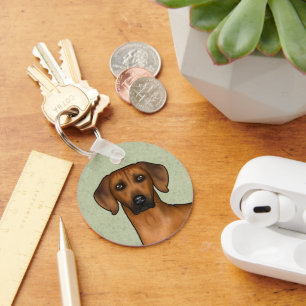 Porte-clés Chien Lion Brun Mignon Rhodesian Ridgeback Avec No