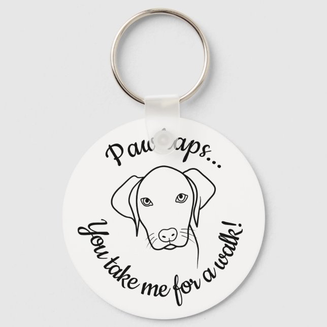 Porte-clés Chien mignon Weimaraner en quête de promenade (Recto)