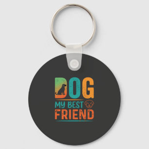 Porte-clés Chien Mon Meilleur Ami Design Rétro
