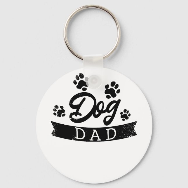 Porte-clés Chien Papa Drôle Design - Idée cadeau pour les pro (Recto)