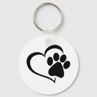 Porte-clés Chien Paw & Heart Keychain