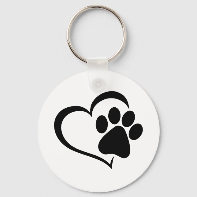 Porte-clés Chien Paw & Heart Keychain (Recto)